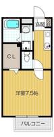 ビラージュドゥカルム202号室の間取り