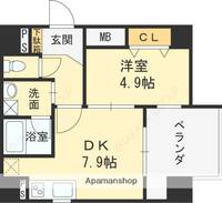 大阪府高槻市芥川町1丁目の賃貸マンションの間取り