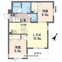 サンヴィアンテ長尾Ⅱ103の間取り