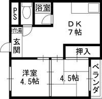 大阪府八尾市佐堂町1丁目の賃貸マンション405の間取り