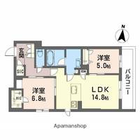 大阪府茨木市宮元町の賃貸マンションの間取り