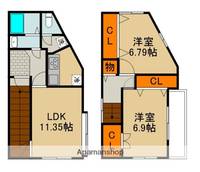 大倉町店舗付き住宅(住居部分)の間取り
