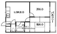 大阪府交野市郡津3丁目の賃貸マンションの間取り