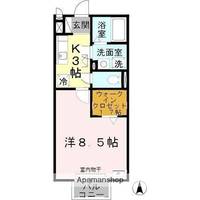 大阪府大東市新田中町の賃貸アパートの間取り