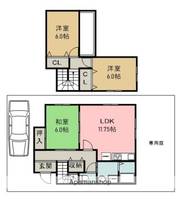 大阪府池田市満寿美町(一戸建)の賃貸物件の間取り