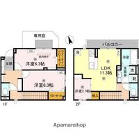 大阪府大阪市阿倍野区阪南町2丁目の賃貸テラスハウスの間取り