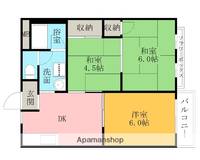 大阪府貝塚市橋本の賃貸アパートの間取り