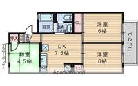 大阪府大阪市東淀川区大道南1丁目の賃貸アパートの間取り