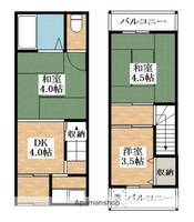 天美南5丁目 テラスハウスの間取り