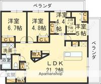 兵庫県西宮市熊野町の賃貸マンションの間取り