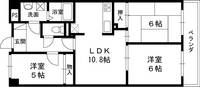 兵庫県西宮市上ケ原六番町の賃貸マンションの間取り