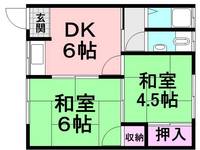 西中コーポ東203の間取り