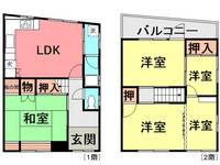稲葉元町1丁目連棟貸家(7−27)の間取り