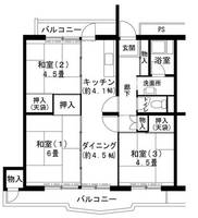 ビレッジハウス志染20号棟の間取り