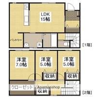兵庫県姫路市広畑区蒲田(一戸建)の賃貸物件戸建ての間取り