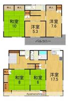 奈良県奈良市西ノ京町(一戸建)の賃貸物件の間取り