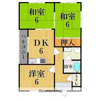 奈良県奈良市中山町の賃貸マンションの間取り