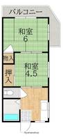 奈良県奈良市あやめ池南6丁目の賃貸アパート105の間取り
