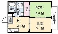 鳥取県鳥取市布勢の賃貸アパートの間取り