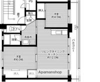 ビレッジハウス米子1号棟405の間取り