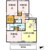 鳥取県米子市両三柳の賃貸アパート102の間取り