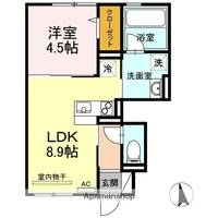 鳥取県米子市西福原7丁目の賃貸アパート106の間取り