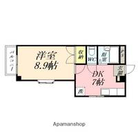 岡山県岡山市北区下中野の賃貸マンションの間取り