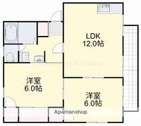岡山県岡山市中区高島新屋敷の賃貸アパートの間取り