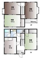 岡山県岡山市南区西市(一戸建)の賃貸物件戸建ての間取り