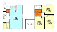 岡山県岡山市北区伊福町3丁目(一戸建)の賃貸物件の間取り