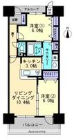 アルファスマート西川緑道公園402の間取り