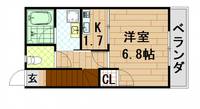 ユニクオーレ五日市Ⅱ203号室の間取り