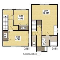 広島県広島市東区光が丘の賃貸テラスハウスの間取り