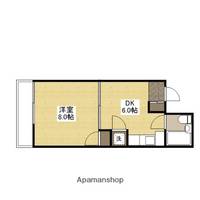 広島県広島市中区幟町の賃貸マンションの間取り