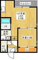 GRANDTIC 翠102号室の間取り