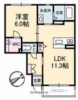 広島県広島市安佐南区大町東1丁目の賃貸アパートの間取り