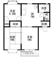 エスポワールA・B棟B202の間取り
