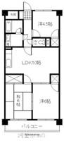 広島県広島市中区十日市町1丁目の賃貸マンションの間取り