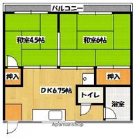 広島県広島市西区中広町2丁目の賃貸マンションの間取り