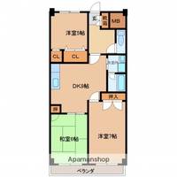 広島県広島市中区小網町の賃貸マンションの間取り