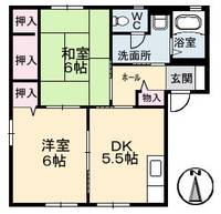 広島県広島市安佐北区亀山南2丁目の賃貸アパートの間取り