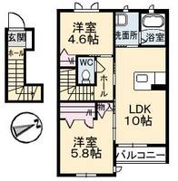プレジール南観音の間取り