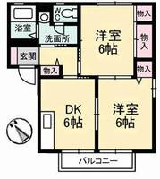 広島県広島市安佐北区口田5丁目の賃貸アパートの間取り