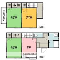 広島県広島市安佐南区高取南1丁目の賃貸テラスハウスの間取り