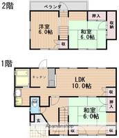 広島県広島市南区宇品神田2丁目(一戸建)の賃貸物件の間取り
