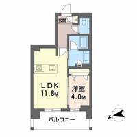 広島県広島市中区三川町の賃貸マンションの間取り