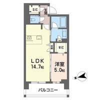 広島県広島市中区三川町の賃貸マンションの間取り