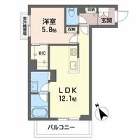 広島県広島市西区己斐中1丁目の賃貸マンションの間取り