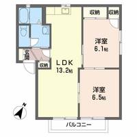 広島県広島市安佐北区落合南3丁目の賃貸アパートの間取り