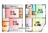 広島県広島市安佐北区三入南2丁目の賃貸テラスハウスの間取り